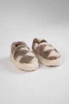 Short Sheepskin Slippers “Diamonds” – Warm Natural Wool Home Boots (Sizes 36–45)
