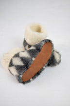 Sheepskin Slippers “Diamonds” – Warm Natural Wool Home Boots (Sizes 36–45)