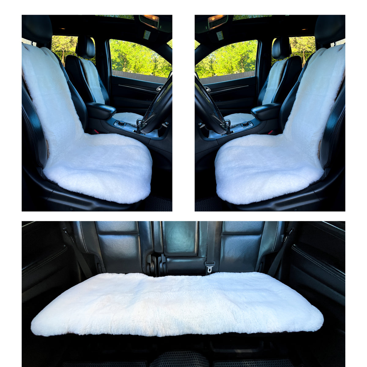 Mini Sheepskin Car Seat Covers Brown (118×60 cm) – Natural Fur Universal Fit