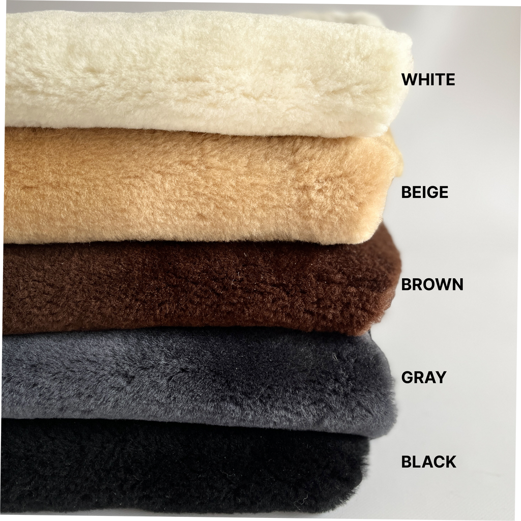 Beige Sheepskin Front Seat Covers – 100% Natural Universal Fit