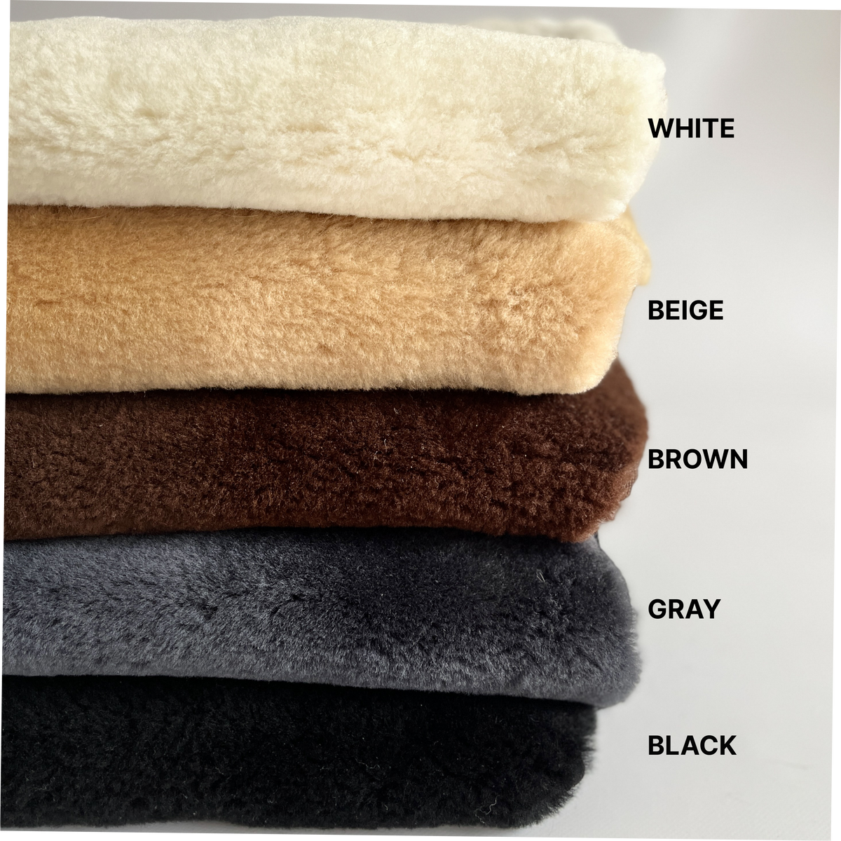 Mini Sheepskin Car Seat Covers Black (118×60 cm) – Natural Fur Universal Fit