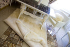 Large Rectangular Sheepskin Rug (250×180 cm) – Natural White Fur Carpet