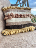 Decorative Wool Cushion “Coffee Bouclé” 45×45 cm – Handmade