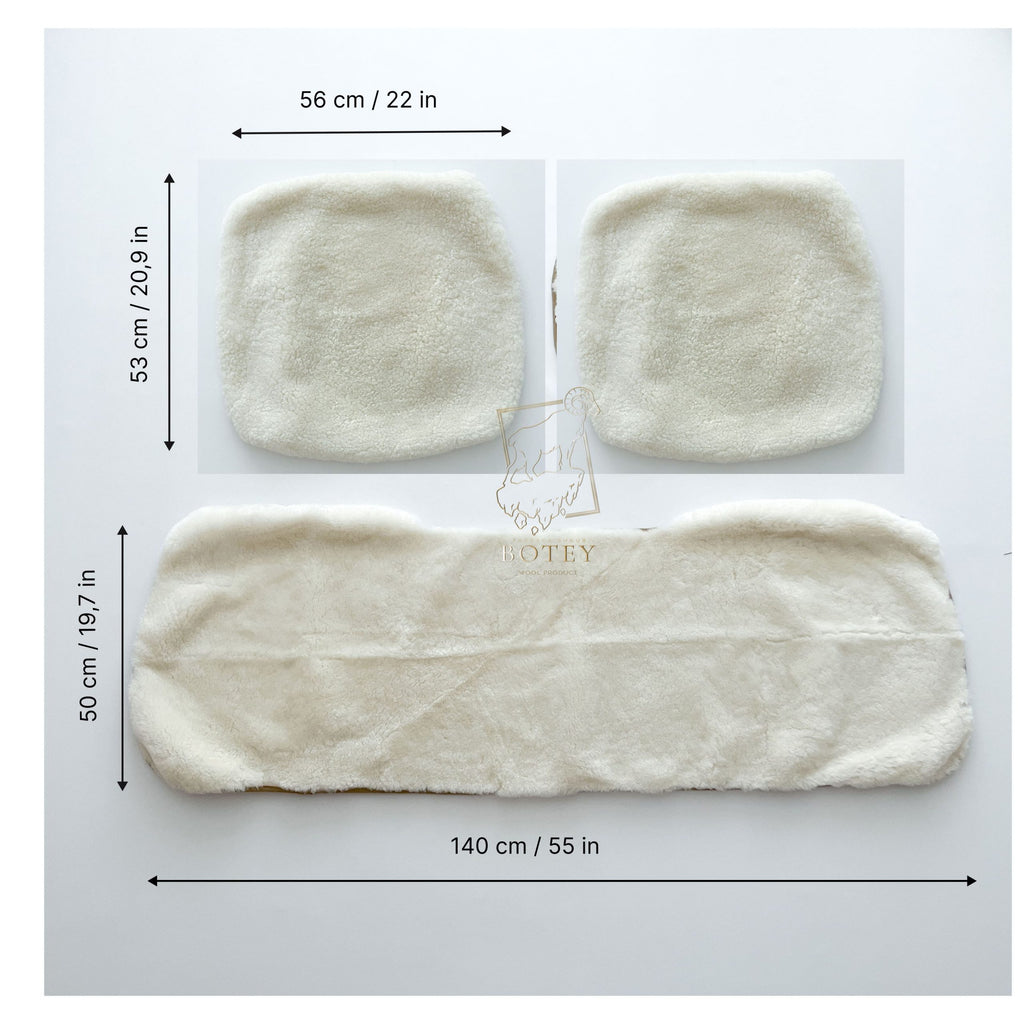 White Sheepskin Front Seat Covers – 100% Natural Universal Fit