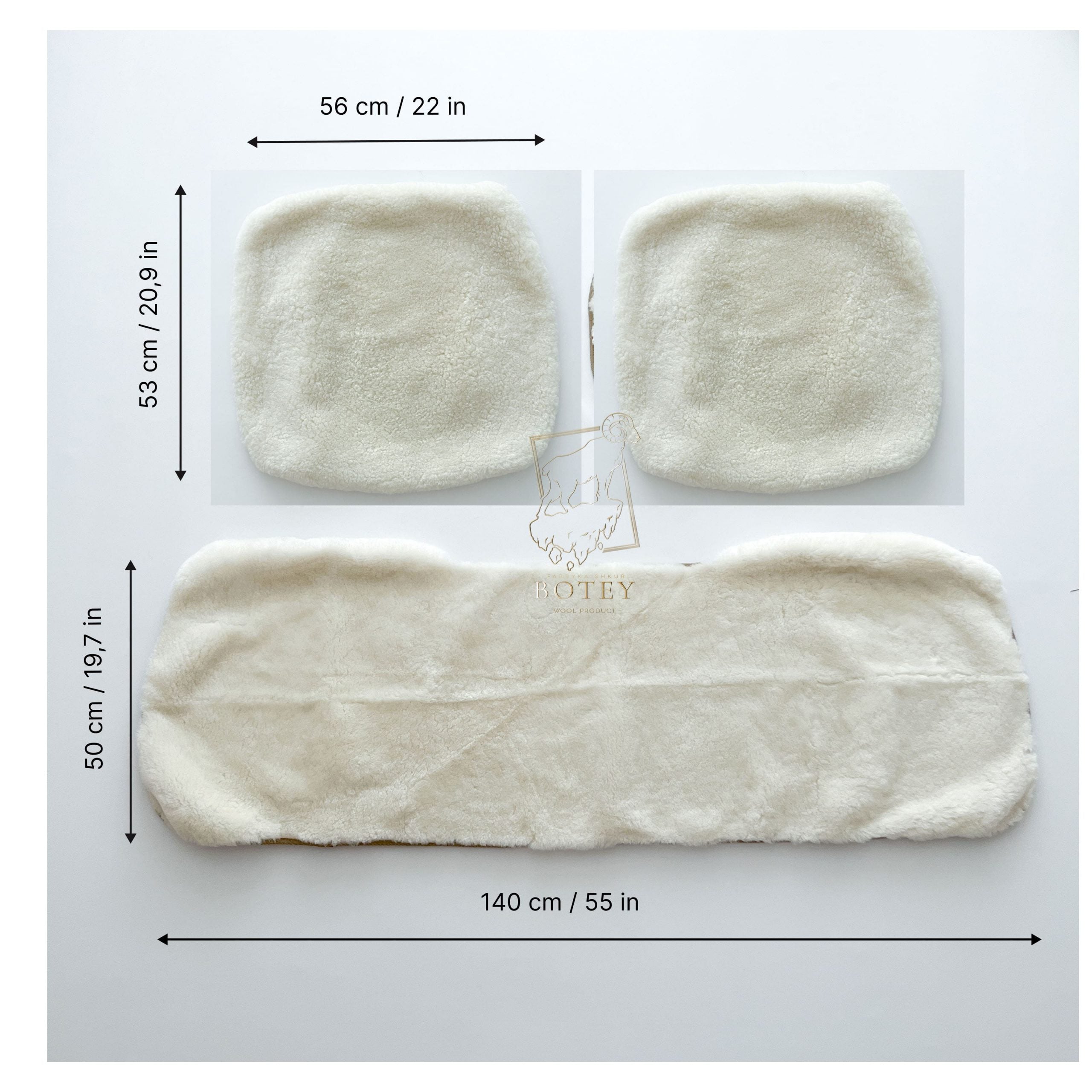 White Sheepskin Front Seat Covers – 100% Natural Universal Fit