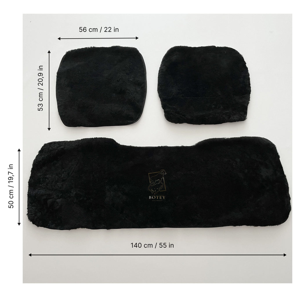 Black Sheepskin Front Seat Covers – 100% Natural Universal Fit