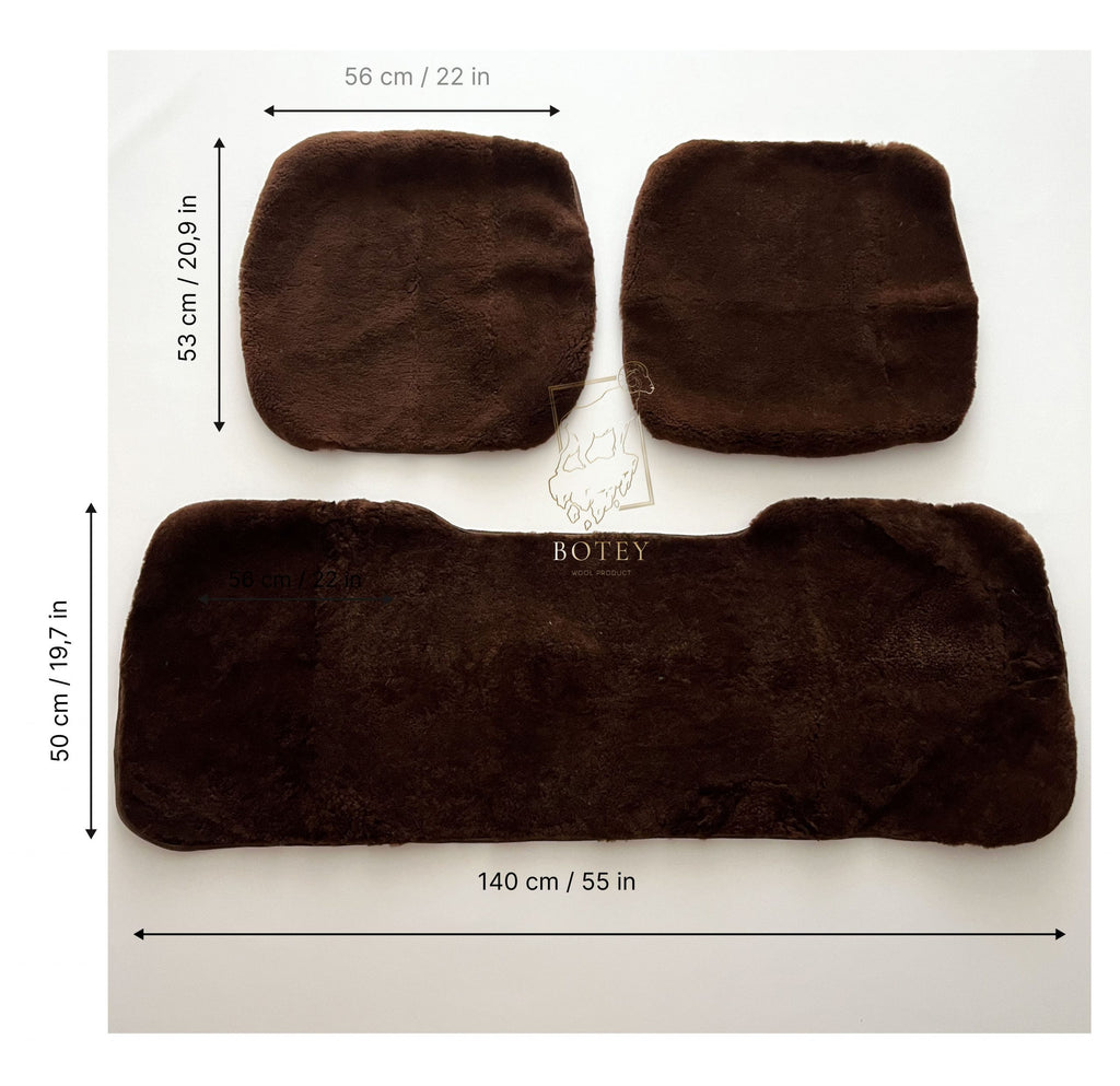 Brown Sheepskin Front Seat Covers – 100% Natural Universal Fit