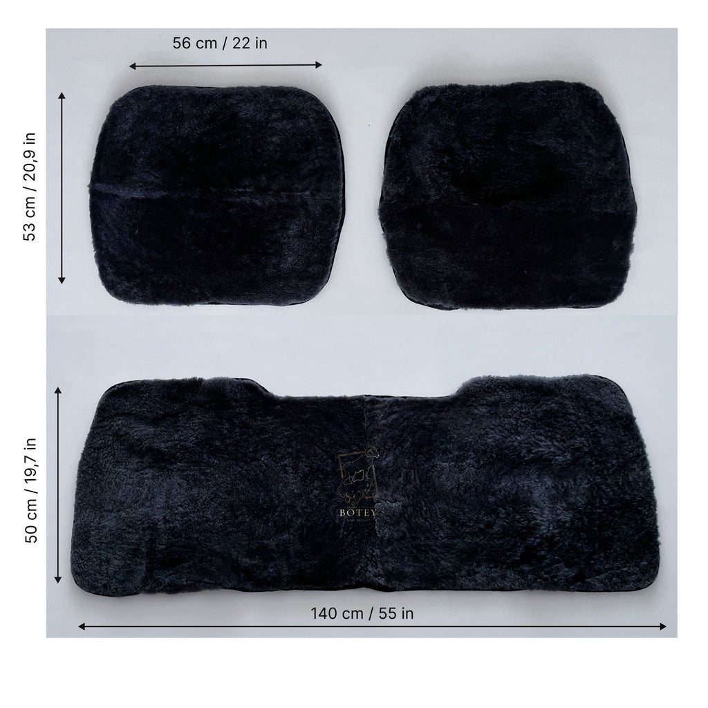Grey Sheepskin Front Seat Covers – 100% Natural Universal Fit