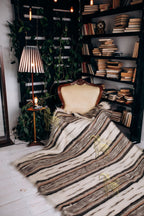 Carpathian Wool Blanket “Birch” 190×220 cm – Premium Handmade Natural Wool