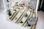 Carpathian Wool Blanket “Herringbone” 190×220 cm – Premium Handmade Natural Wool