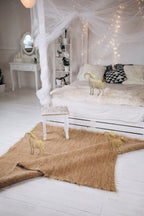 Carpathian Wool Blanket Solid Beige 150×200 cm – Premium Handmade Natural Wool