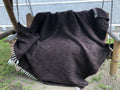 Carpathian Wool Blanket Solid Eggplant 150×210 cm – Premium Handmade Natural Wool