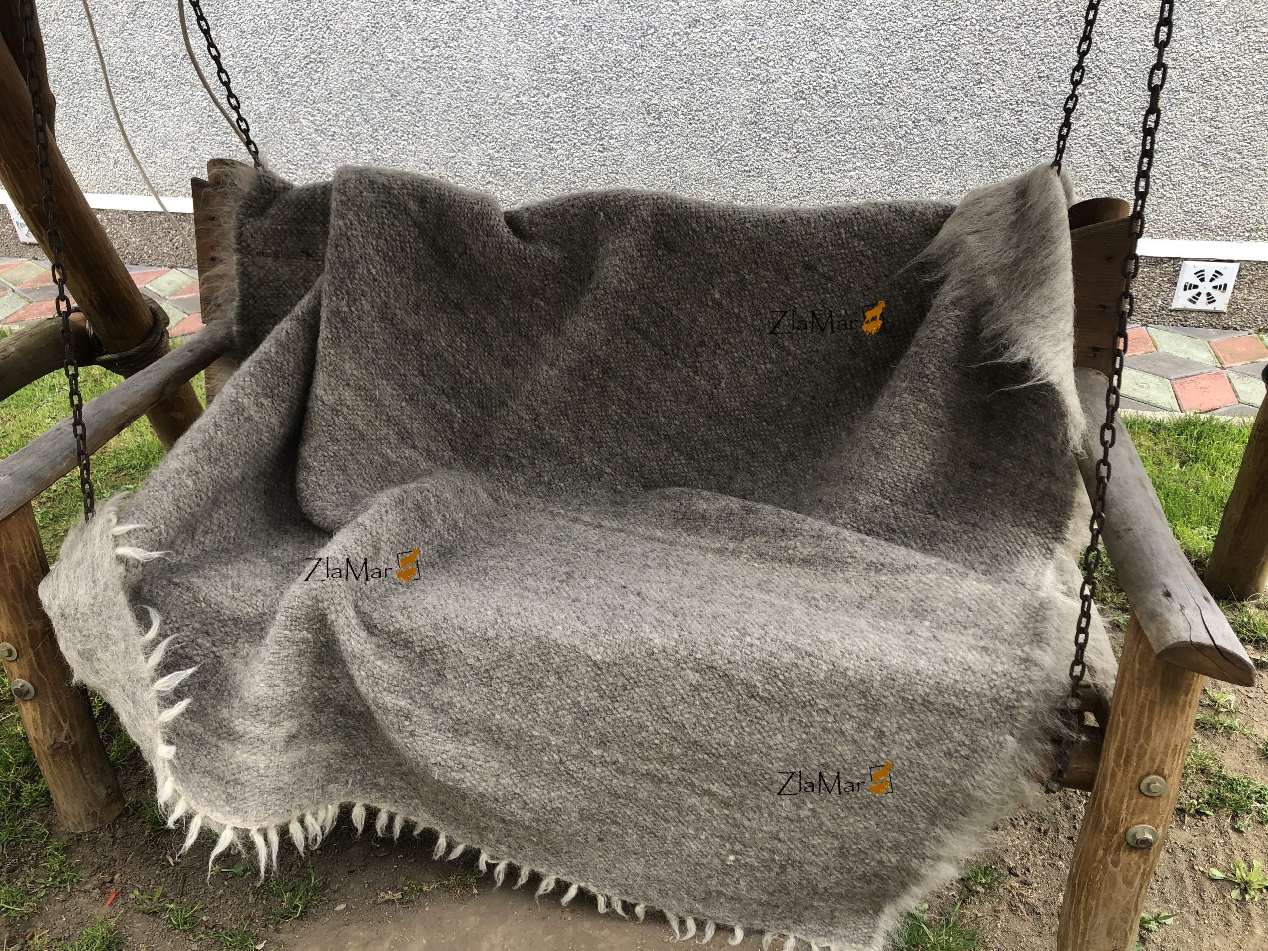 Carpathian Wool Blanket Grey 150×200 cm – Premium Handmade Natural Wool