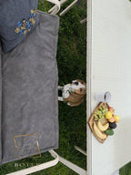 Garden Furniture Cushion with Ties Brown/Grey 120×50 cm – Outdoor Seat Pad