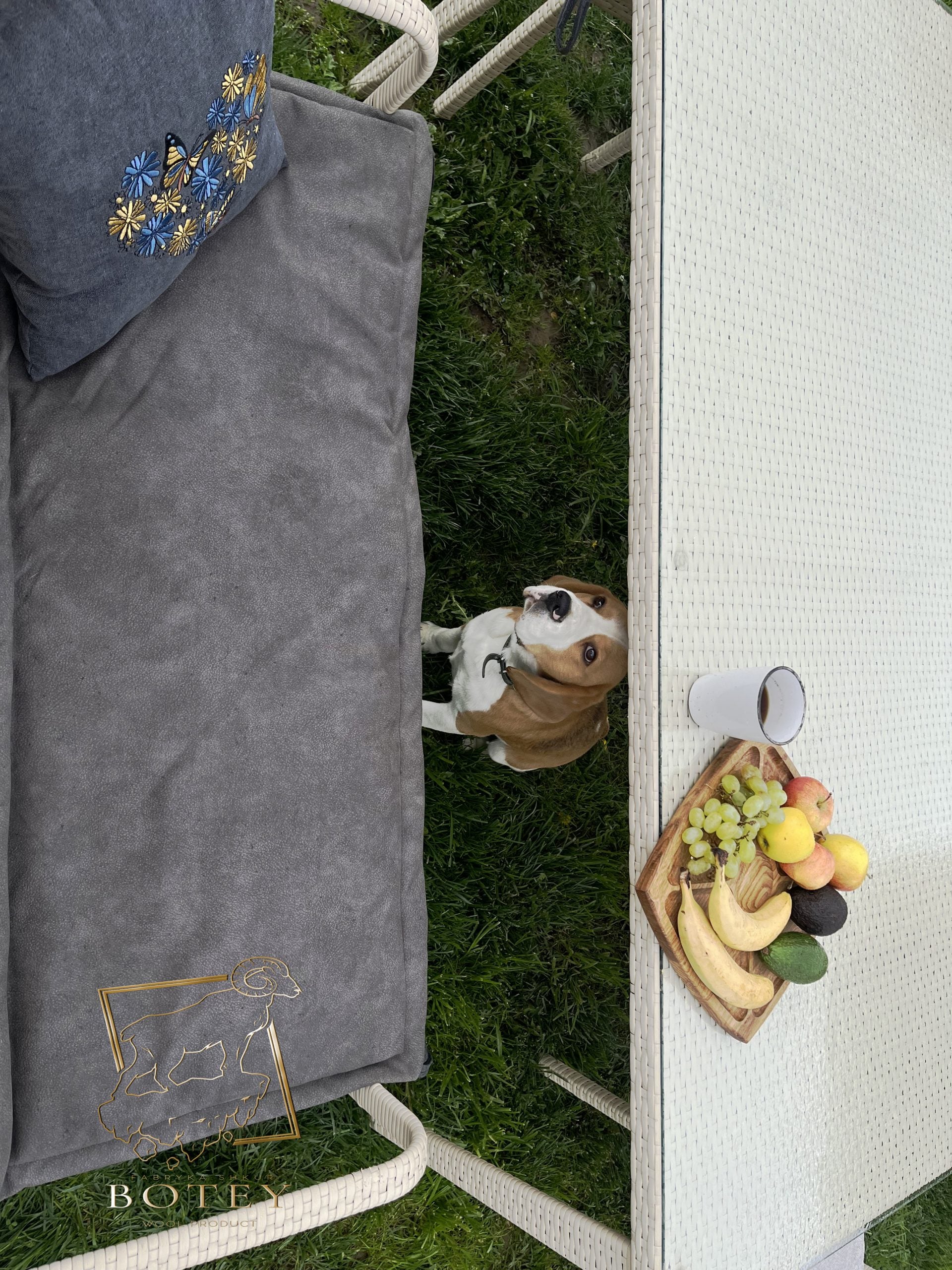 Garden Furniture Cushion with Ties Brown/Grey 120×50 cm – Outdoor Seat Pad