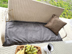 Garden Furniture Cushion with Ties Brown/Grey 120×50 cm – Outdoor Seat Pad