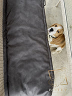 Garden Furniture Cushion with Ties Brown/Grey 120×50 cm – Outdoor Seat Pad