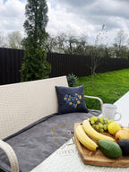 Garden Furniture Cushion with Ties Brown/Grey 120×50 cm – Outdoor Seat Pad