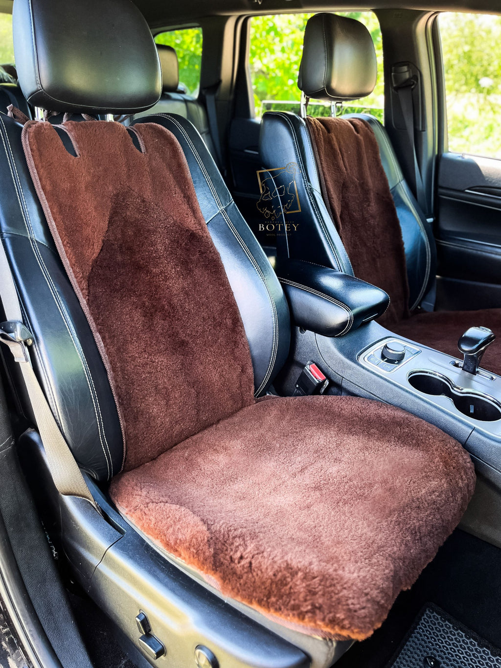Mini Sheepskin Car Seat Covers Brown (120×56 cm) – Natural Fur Universal Fit