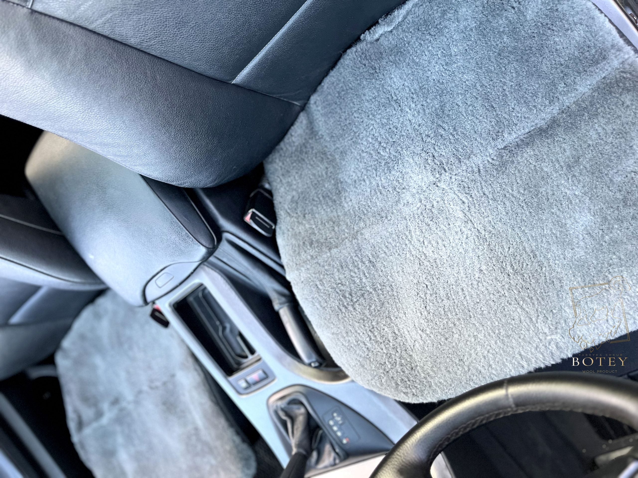 Graphite Sheepskin Front Seat Covers – 100% Natural Universal Fit