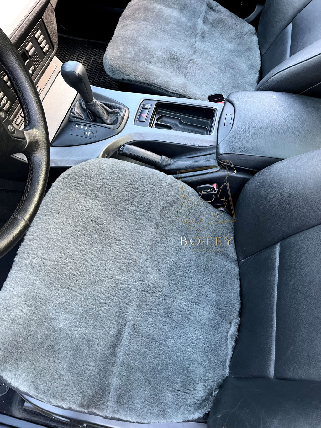 Graphite Sheepskin Front Seat Covers – 100% Natural Universal Fit