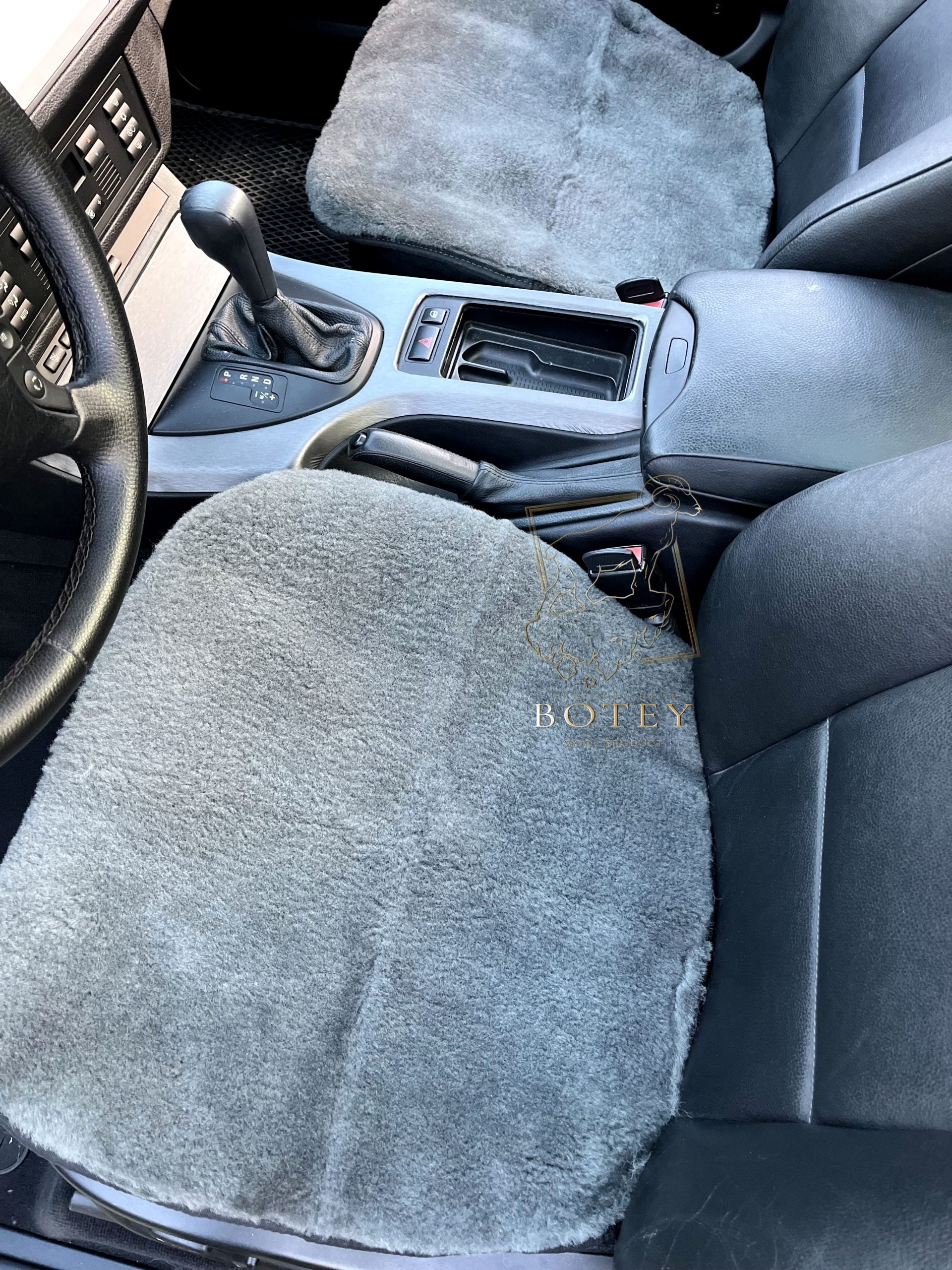Graphite Sheepskin Front Seat Covers – 100% Natural Universal Fit