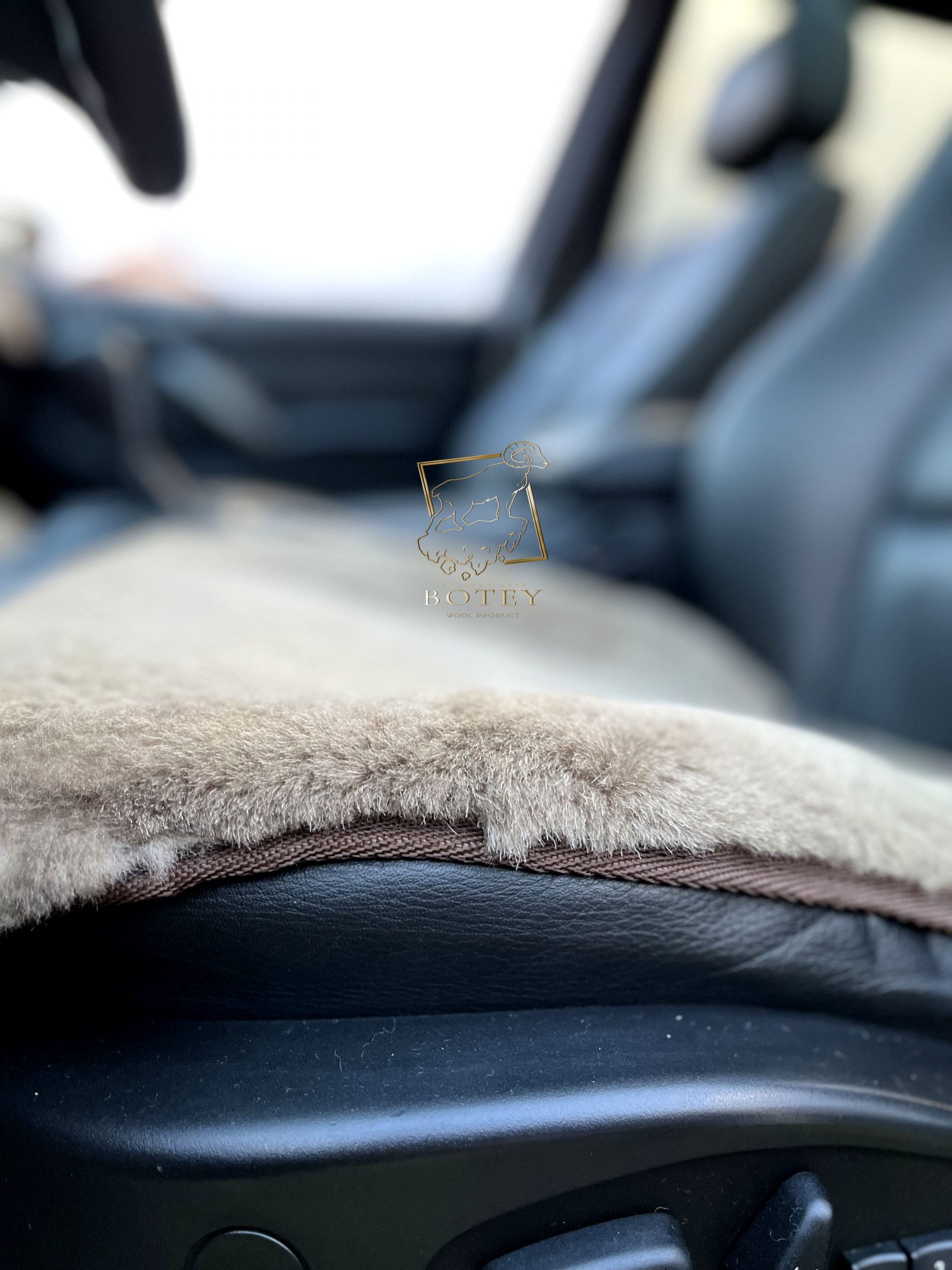 Coffee Sheepskin Front Seat Covers – 100% Natural Universal Fit