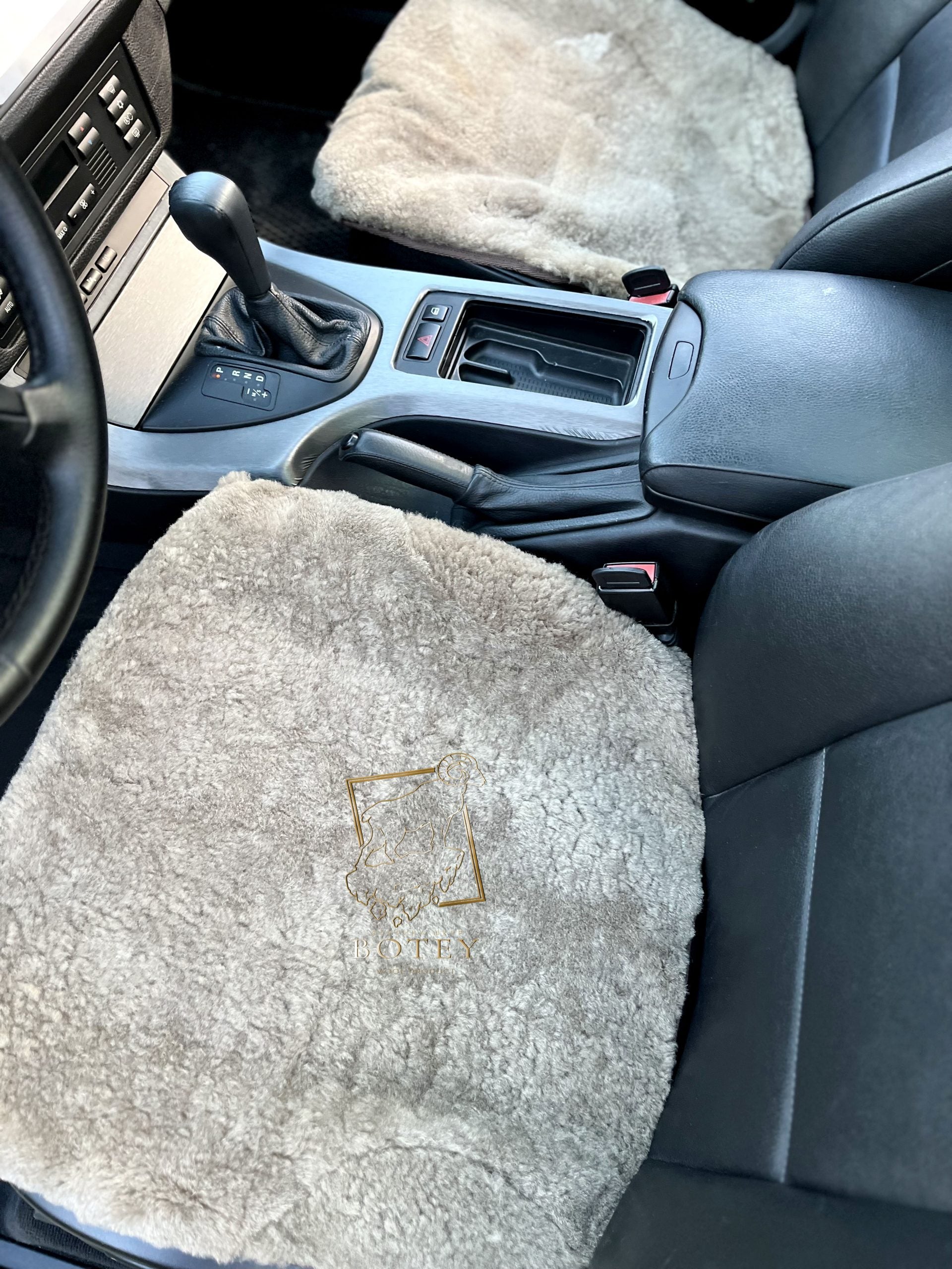 Coffee Sheepskin Front Seat Covers – 100% Natural Universal Fit