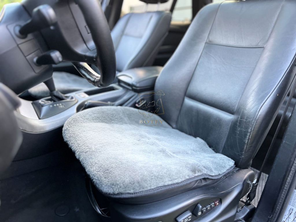 Graphite Sheepskin Front Seat Covers – 100% Natural Universal Fit