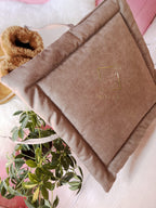 Double-Sided Chair Cushion 40×40 cm Beige – Square Seat Pad with Ties