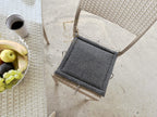 Double-Sided Chair Cushion 40×40 cm Grey – Square Seat Pad with Ties