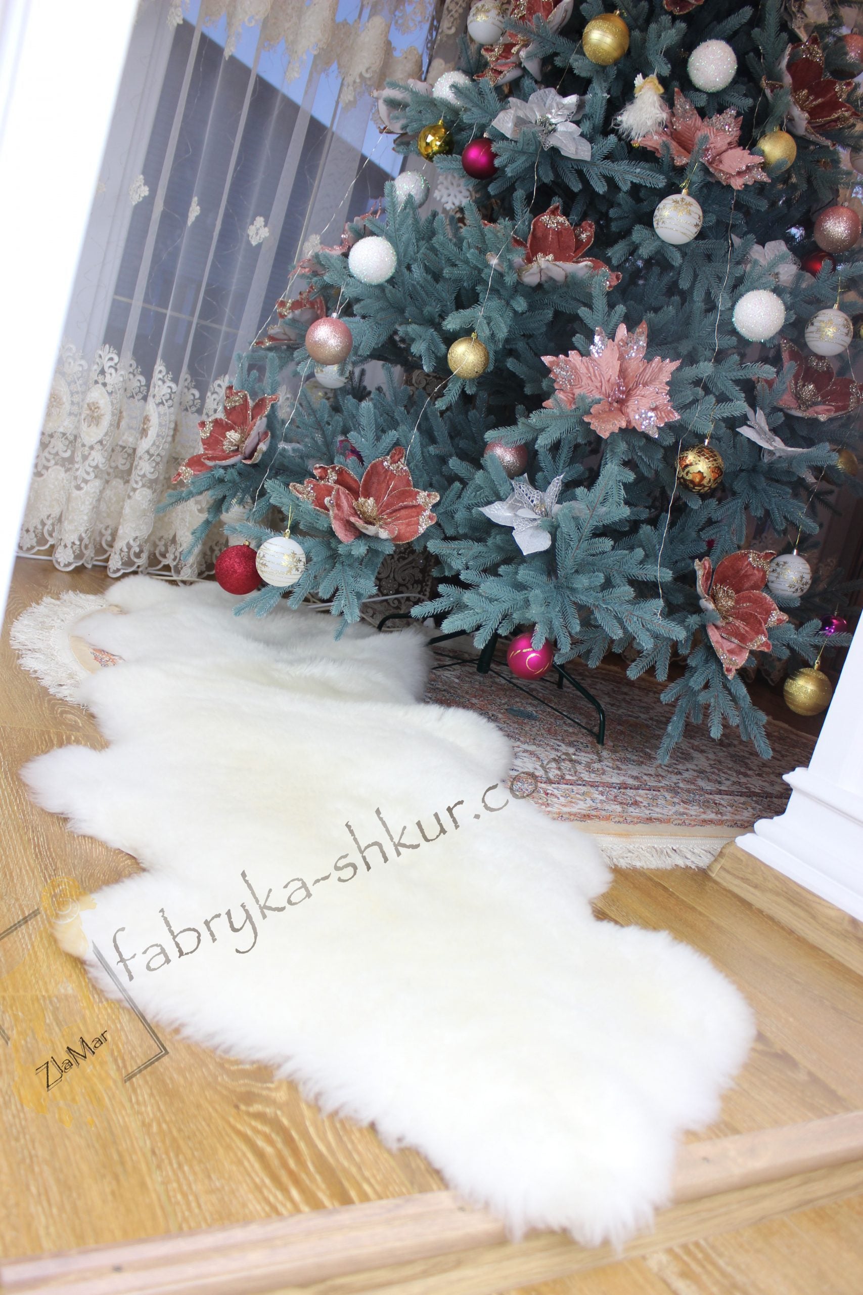 Sheepskin Rug 2-in-1 (200×70 cm) – Natural White Fur Carpet