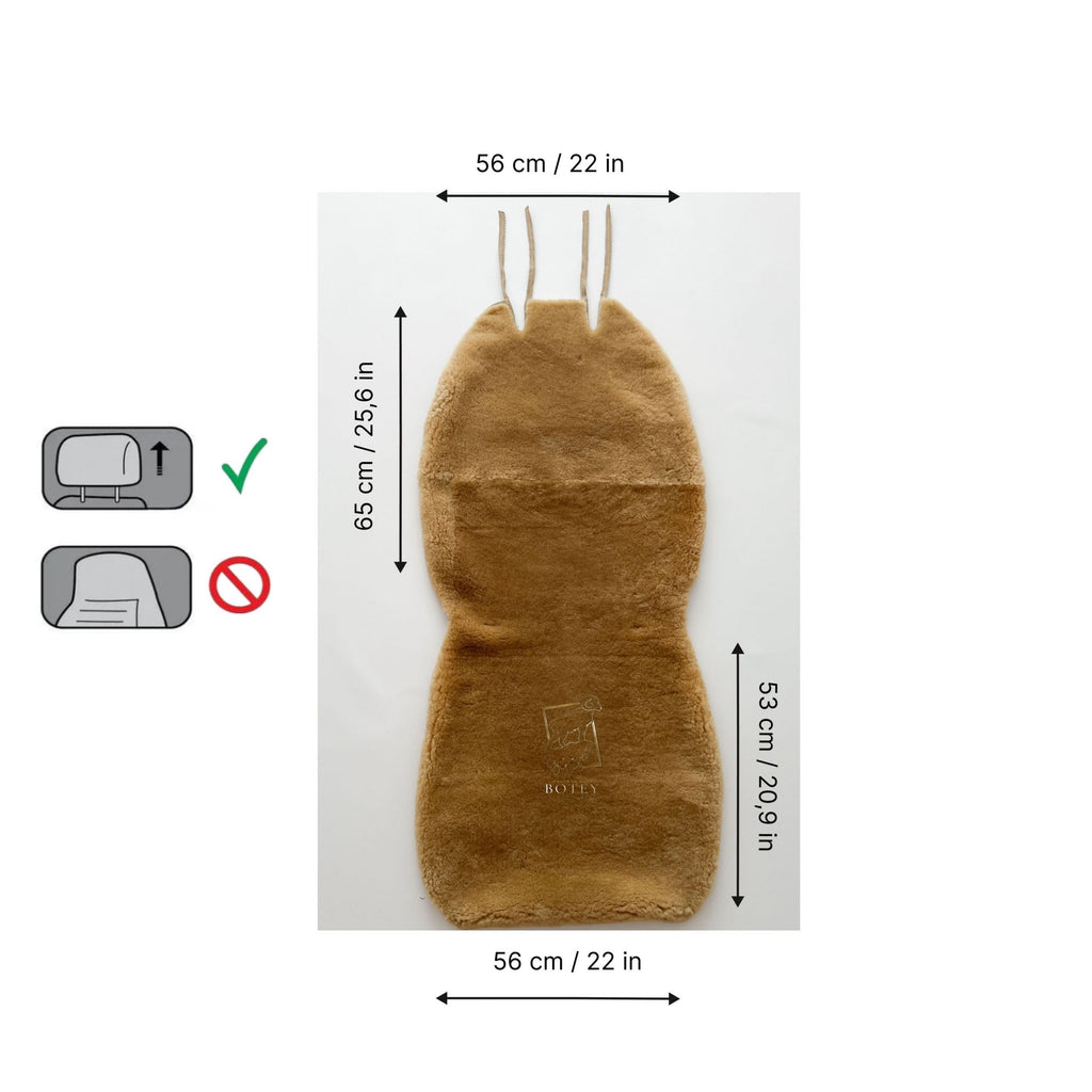 Maxi Sheepskin Car Seat Covers (120×60 cm) – Universal Natural Fur Beige