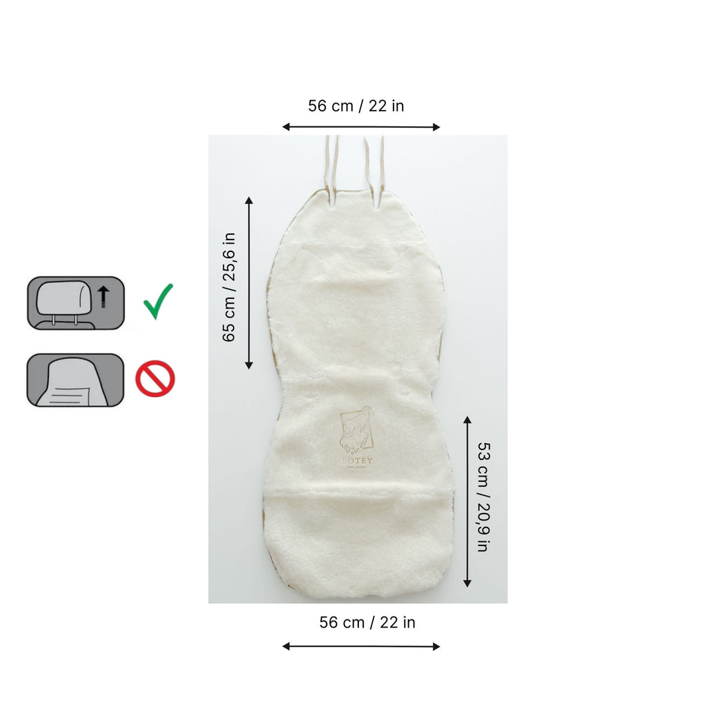 Maxi Sheepskin Car Seat Covers White (120×60 cm) – Natural Fur Universal Fit