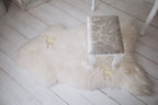 Natural White Sheepskin 120×70 cm – Wool Rug & Furniture Cover