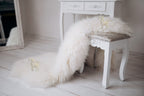 Natural White Sheepskin 120×70 cm – Wool Rug & Furniture Cover