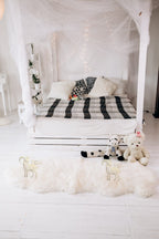Sheepskin Rug 2-in-1 (200×70 cm) – Natural White Fur Carpet