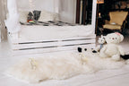 Sheepskin Rug 2-in-1 (200×70 cm) – Natural White Fur Carpet