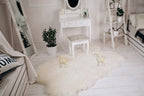 Sheepskin Rug Set (200×110 cm) – Natural White Fur Carpet