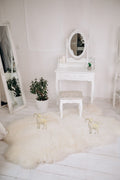 Sheepskin Rug Set (200×110 cm) – Natural White Fur Carpet