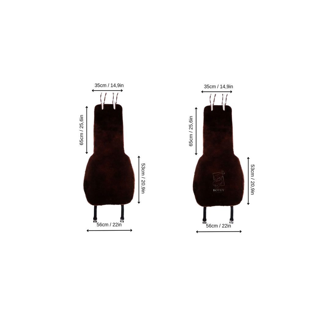 Mini Sheepskin Car Seat Covers Brown (120×56 cm) – Natural Fur Universal Fit