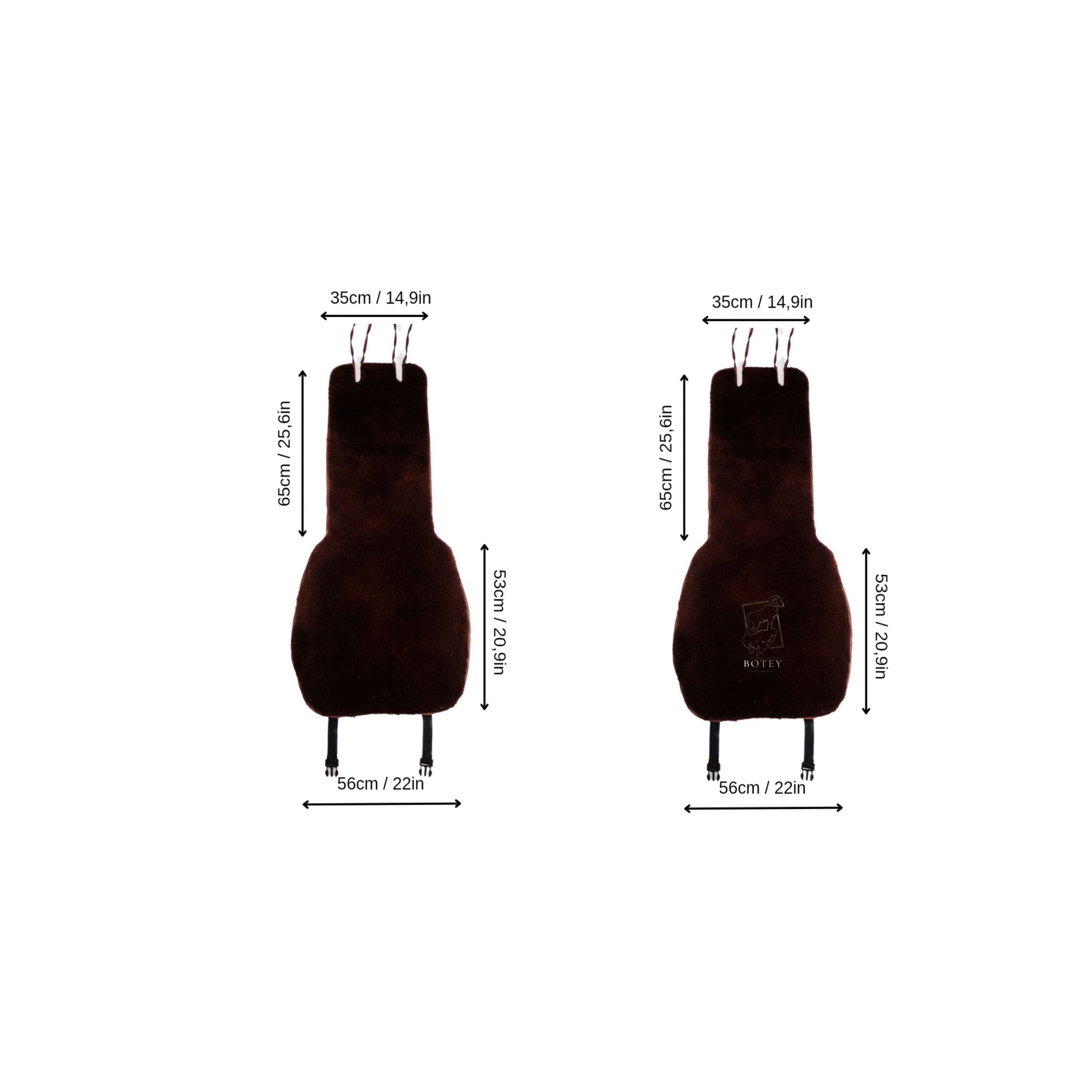 Mini Sheepskin Car Seat Covers Brown (120×56 cm) – Natural Fur Universal Fit