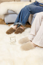 Women's Sheepskin Slippers LANA (Double-Sided Curly Sheepskin)