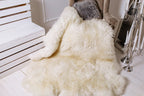 Sheepskin Rug 6-in-1 Ivory (200×150 cm) – Natural Fur Carpet