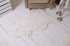 White Short Wool Sheepskin 110×70 cm – Natural Rug
