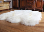 Sheepskin Rug 6-in-1 Lux (200×160 cm) – Natural White Fur Carpet