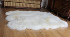 Sheepskin Rug 6-in-1 Lux (200×160 cm) – Natural White Fur Carpet