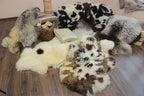 White Sheepskin with Brown Spots 110×65 cm – Natural Pattern Rug