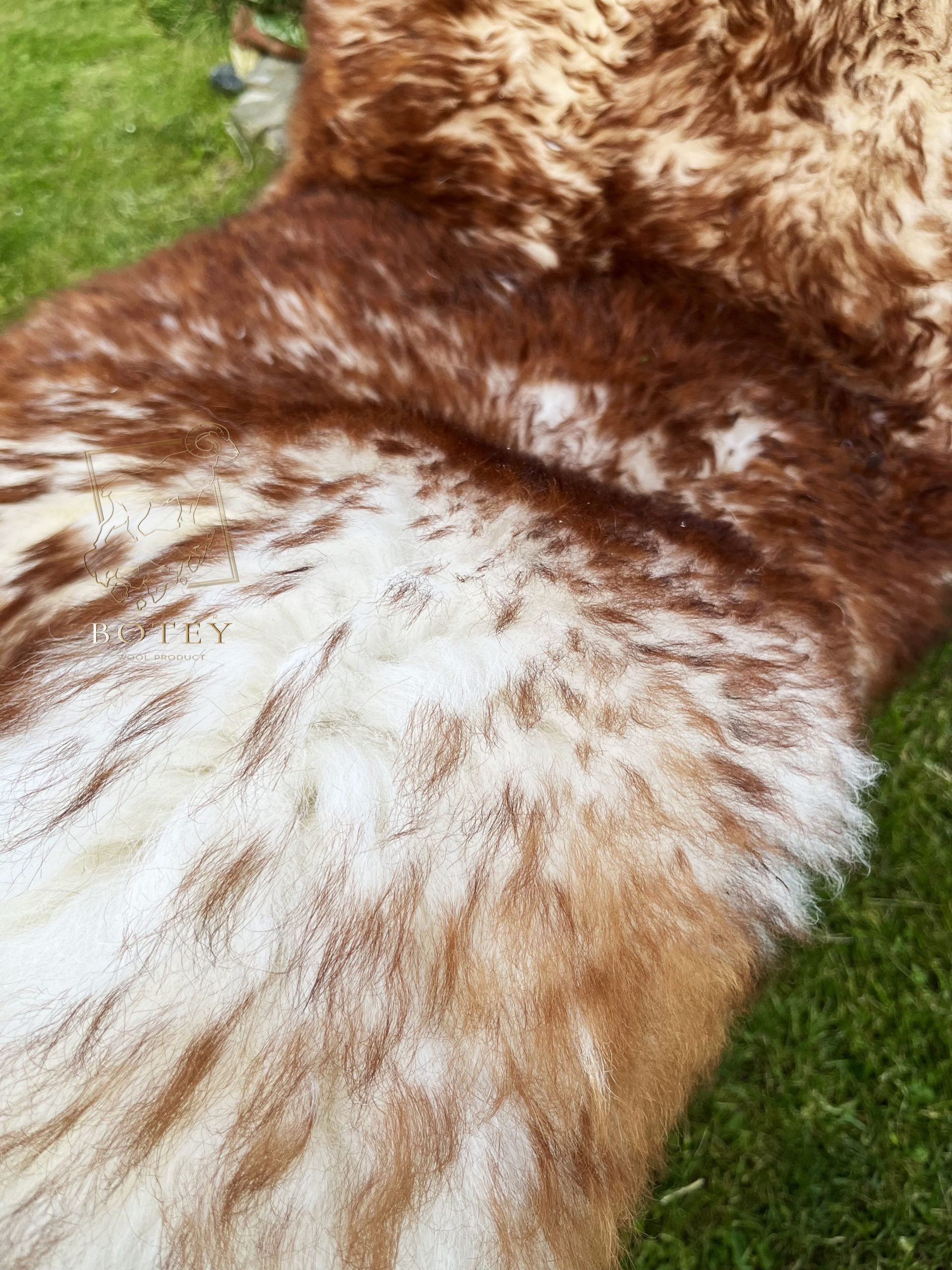 Eco-Tanned Sheepskin with Copper Tips 120×70 cm – Natural Rug