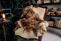 White Sheepskin with Brown-Tipped Wool 120×70 cm – Natural Rug